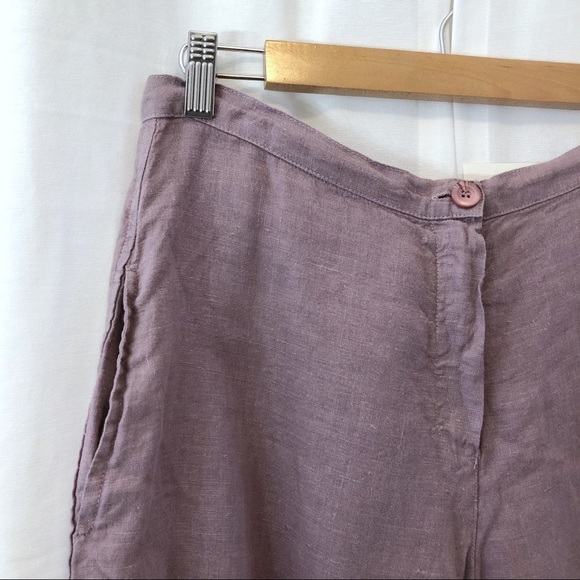 NWT Arthurio Lino mauve linen harem crop pants S - Picture 3 of 8
